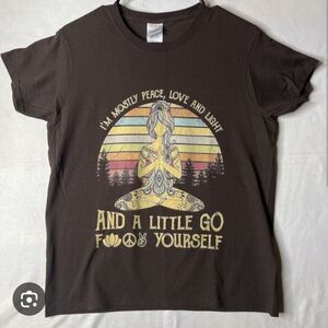 Mostly peace love light t-shirt new size L